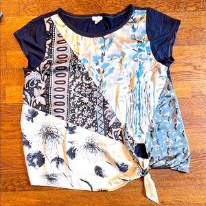 Anthropologie TINY tie hem top